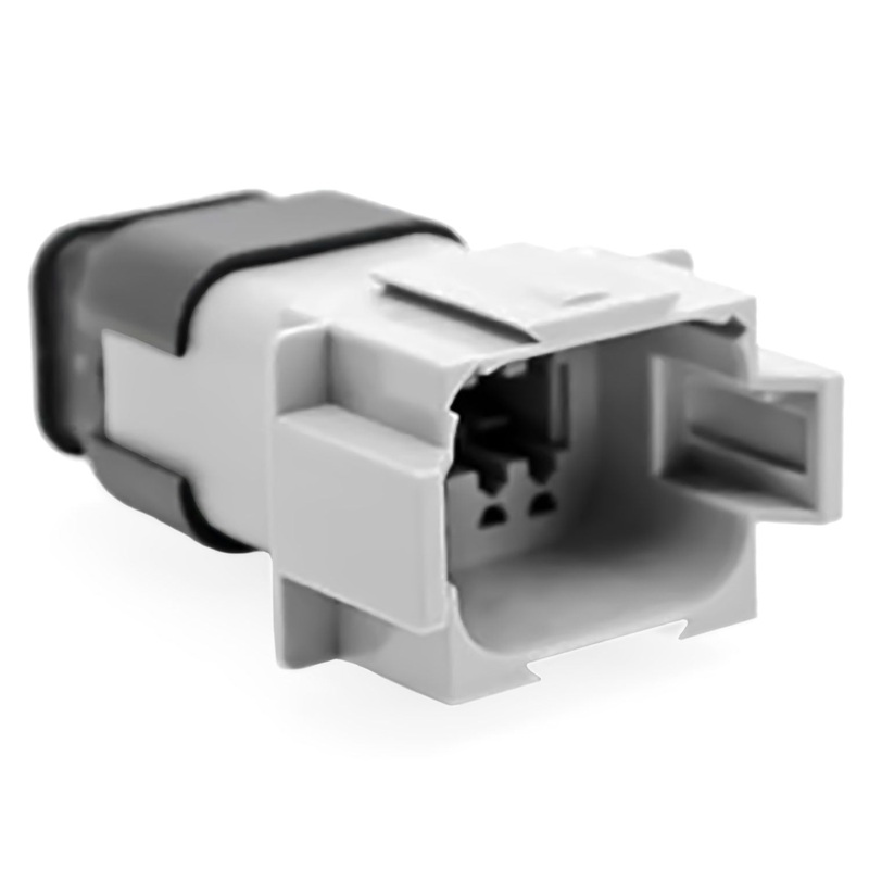 AT04-08PA-SRGRY – AT/SR01 Series – 8 Pin Receptacle – A Key, Latch Holder, Cap, Sealed, Strain Relief, Gray