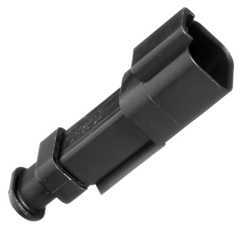 AT04-2P-SR01BLK – AT/SR01 Series – 2 Pin Receptacle, Strain Relief W/Endcap, Standard Seal, Black