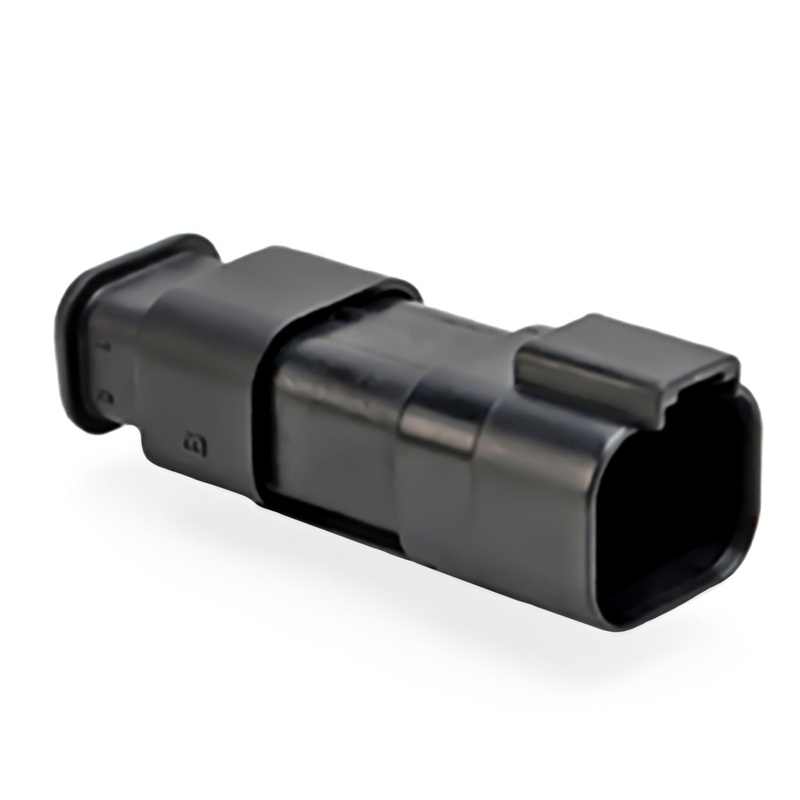 AT04-4P-SR01BLK – AT/SR01 Series – 4 Pin Receptacle – Strain Relief W/Endcap, Standard Seal, Black