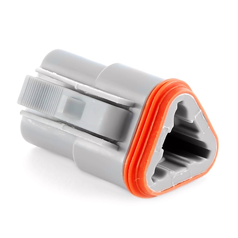 AT06-3S – AT Series – 3 Socket Plug – No Key,  Gray