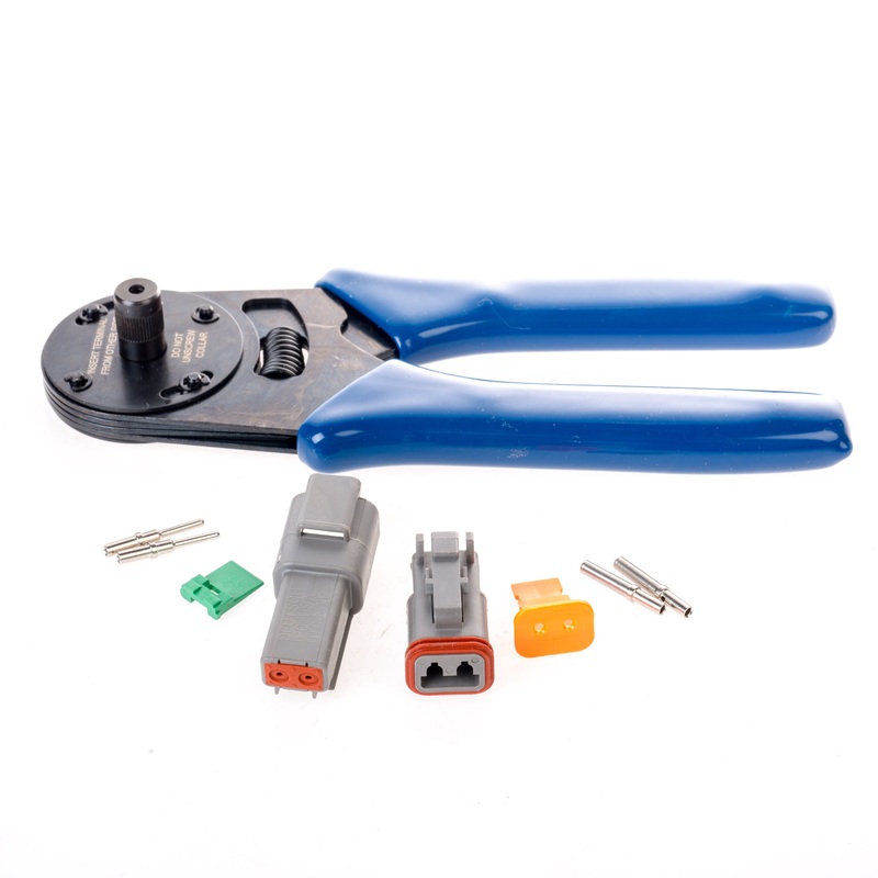 DT02GY-CT – DT Series – 2 Pin Solid Contact Connector Kit w/ Crimper