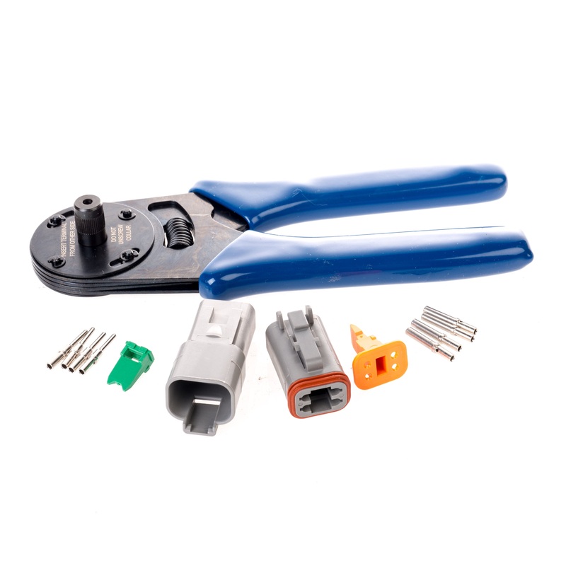 DT04GY-CT – DT Series – 4 Pin Solid Contact Connector Kit w/ Crimper
