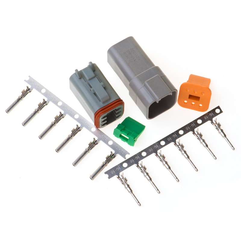 DT06GY – DT Series – 6 Pin Stamped and Formed Contact  Connector Kit