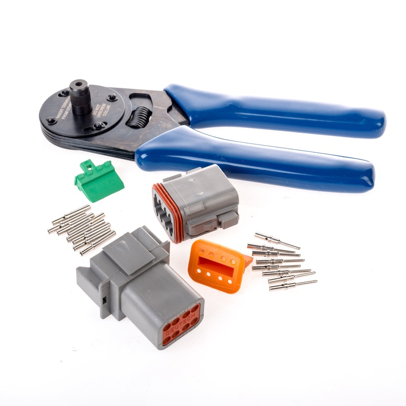 DT08GY-CT – DT Series – 8 Pin Solid Contact Connector Kit w/ Crimper