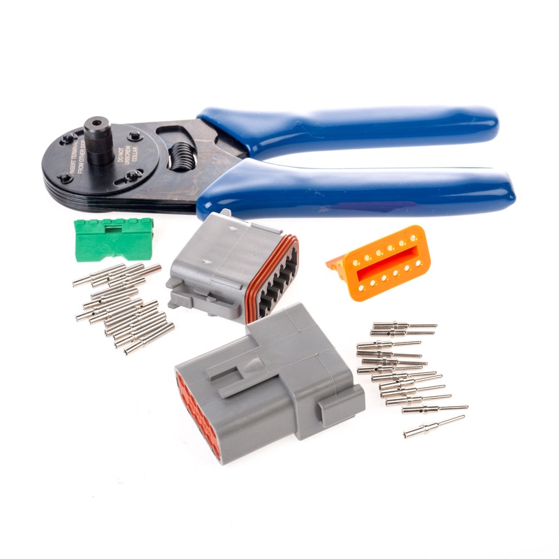 DT12GY-CT – DT Series – 12 Pin Solid Contact Connector Kit w/ Crimper