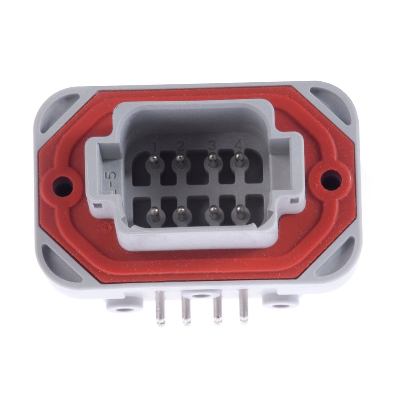 DT13-08PA – DT13 Series – Receptacle – 8 Way90& #176; Molded Pins, A Key