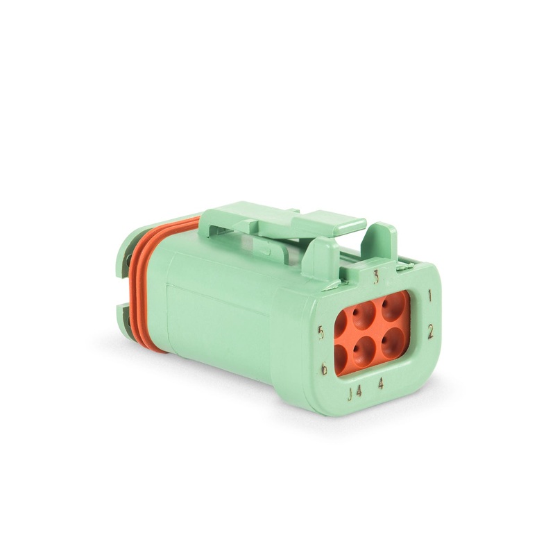 DT16-6S-KP01 – DT16 Series – Plug, 6 Cav, End Cap, Green