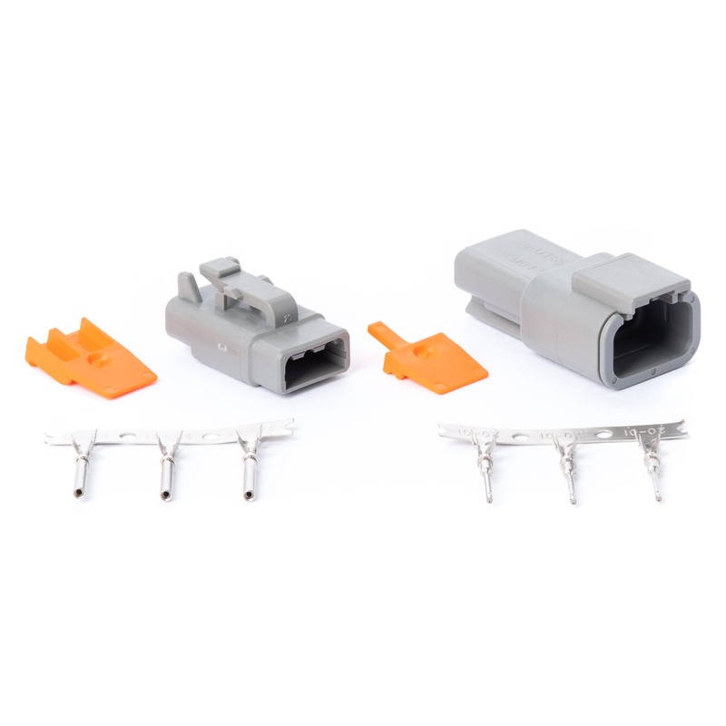 DTM03GY – DTM Series – 3 Pin Stamped and Formed Contact Connector Kit