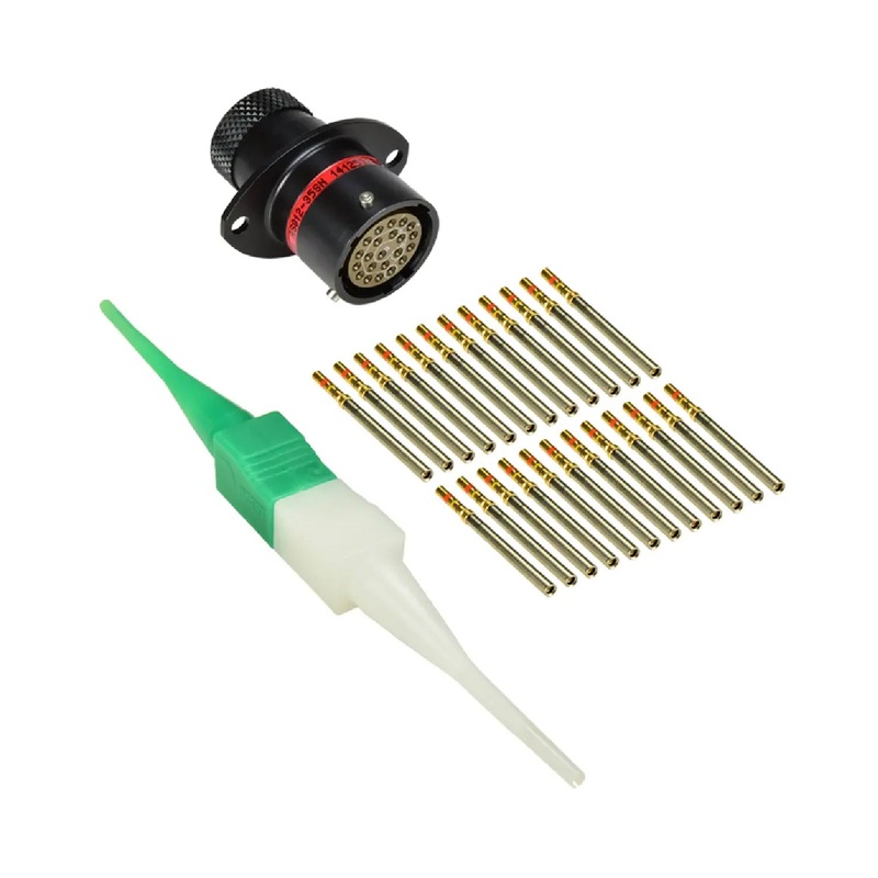 AS012-35SN – AS Series – Receptacle Kit – Shell Size 12, 22 Cavity, Size 22 Socket, 22-26 AWG, Flange, Red