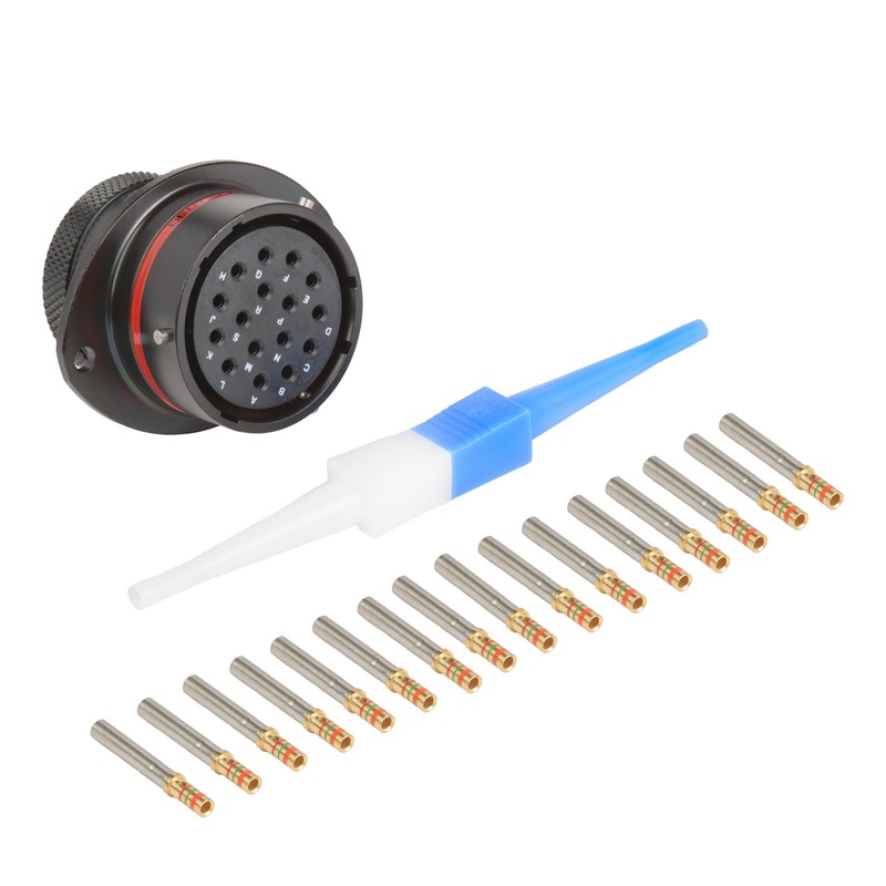 AS020-16SN – AS Series – Receptacle Kit – Shell Size 20, 16 Cavity, Size 16 Sockets, 14-20 AWG, Flange, Red