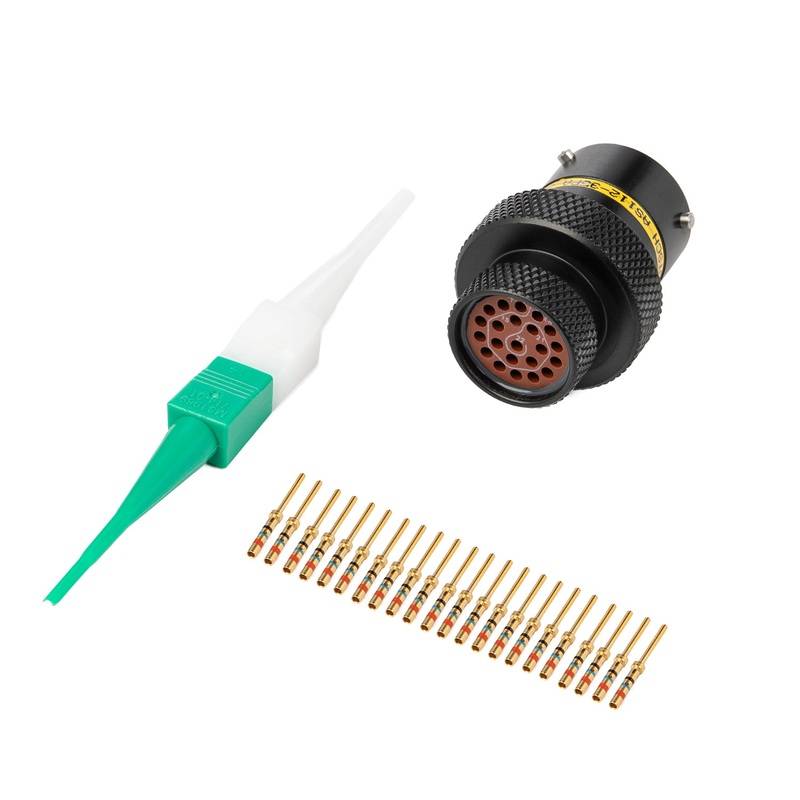 AS112-35PA – AS Series – Inline Receptacle Kit – Shell Size 12, 22 Cavity, Size 22 Pins, 22-26 AWG, Yellow