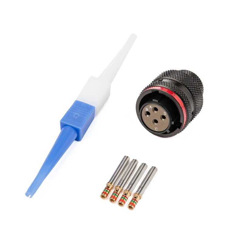 AS612-04SN – AS Series – Plug Kit – Shell Size 12, 4 Cavity, Size 16 Sockets, 14-20 AWG, Red