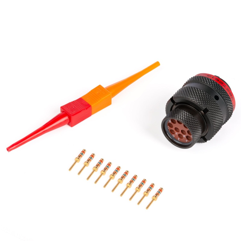 AS612-98PN – AS Series – Plug Kit – Shell Size 12, 10 Cavity, Size 20 Pins, 18-24 AWG, Red