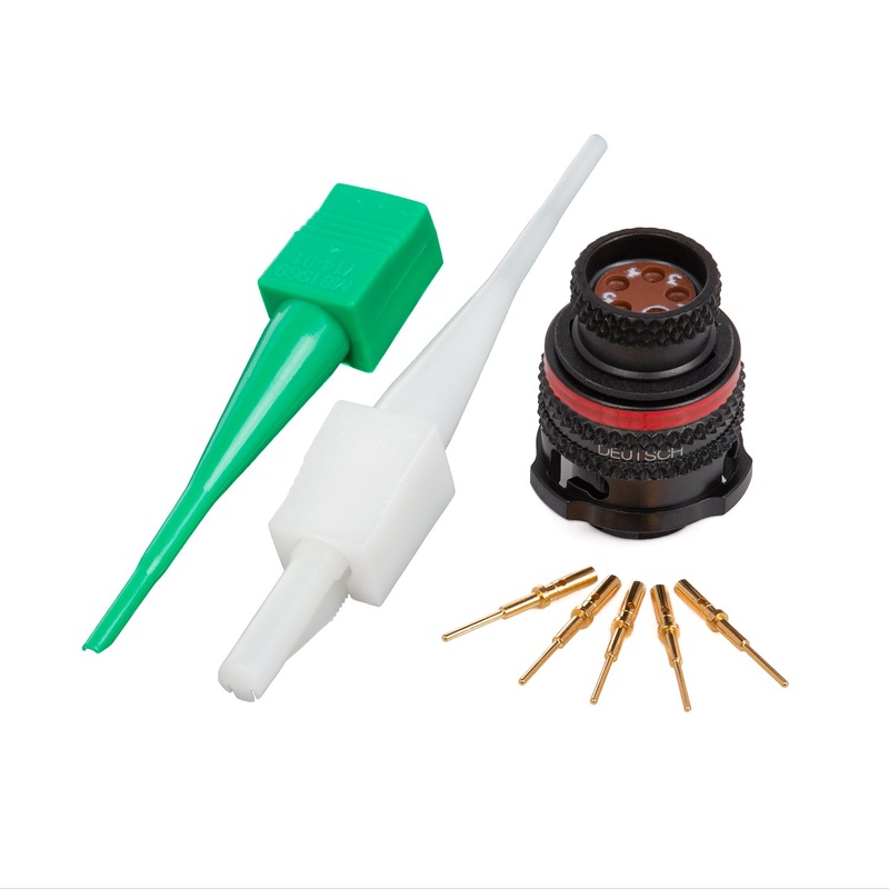 ASL006-05PN-HE – Autosport AS Microlite Series – 5 Pin Receptacle Kit – Flange Mount, Black/Red stripe