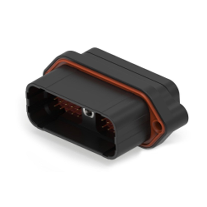 DRC22-40PB – DRC Series – 40 Pin Receptacle – B Key, Flange, Black