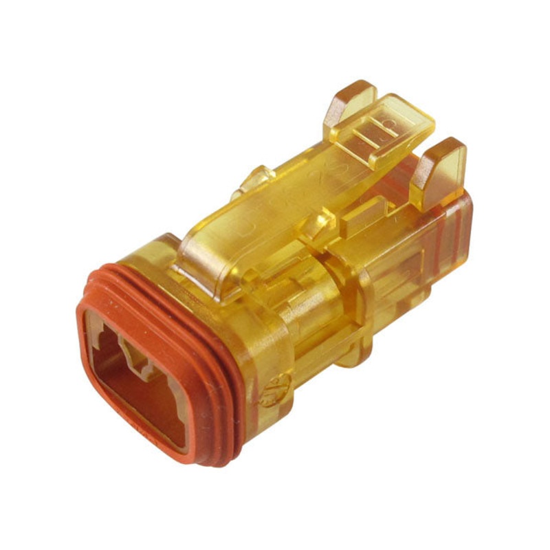 DT06-2S-SDT-CE28 – DT Series- 2 Socket Plug – Enhanced Seal Retention, Reduced Dia. Seals, Transparent