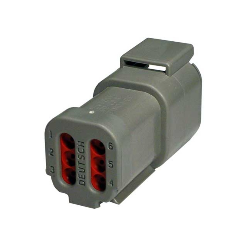 DTM04-6P-E003 – DTM Series – 6 Pin Receptacle – End Cap, Gray