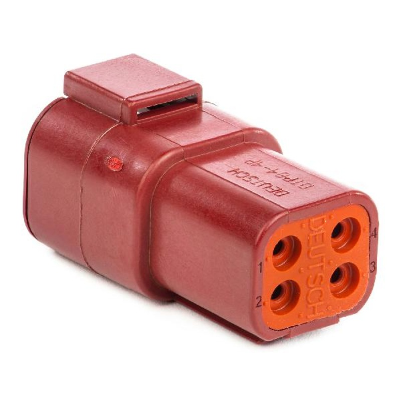 DTP04-4P-RD – DTP Series  – 4 Pin Receptacle – Red