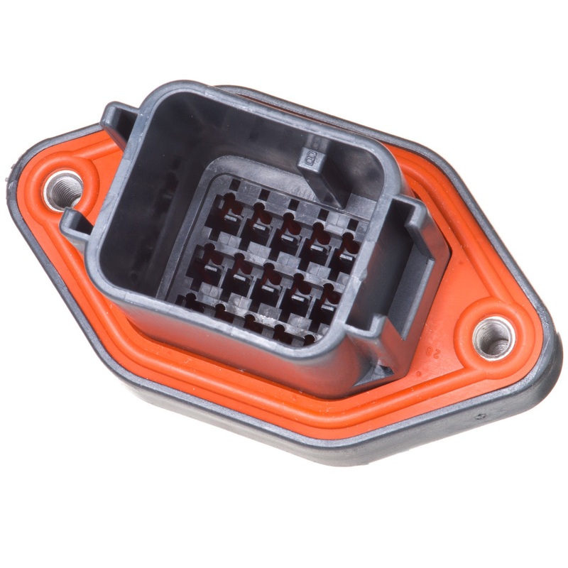 DTV02-18PB – DTV Series – 18 Pin Receptacle –  Sealed Flange, Gasket, End Cap, B Key, Black