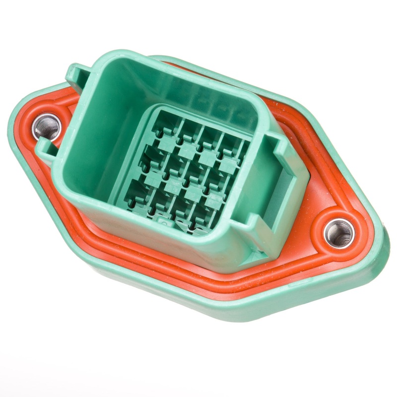 DTV02-18PC – DTV Series – 18 Pin Receptacle –  Sealed Flange, Gasket, End Cap, C Key, Green