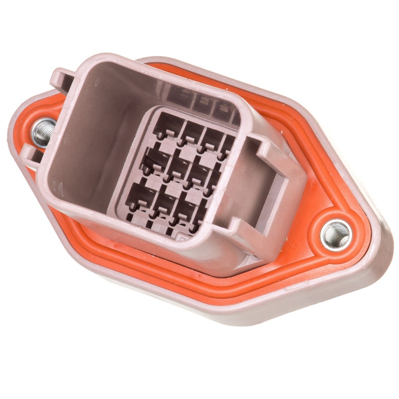 DTV02-18PD – DTV Series – 18 Pin Receptacle –  Sealed Flange, Gasket, End Cap, D Key, Brown
