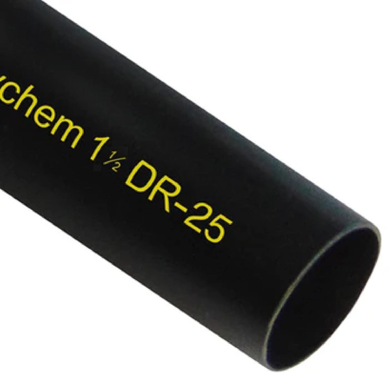 DR-25-1-1/2-0 – RAYCHEM DR25 HEATSHRINK TUBING – 1-1/2 – BLACK W/ YELLOW PRINT