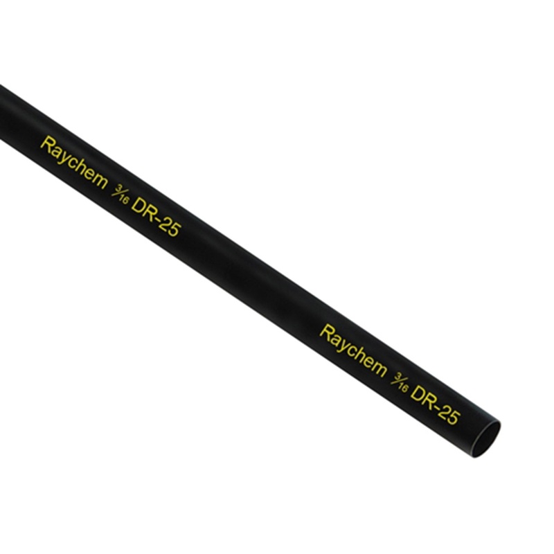 DR-25-3/16-0 – RAYCHEM DR25 HEATSHRINK TUBING – 3/16 – BLACK W/ YELLOW PRINT