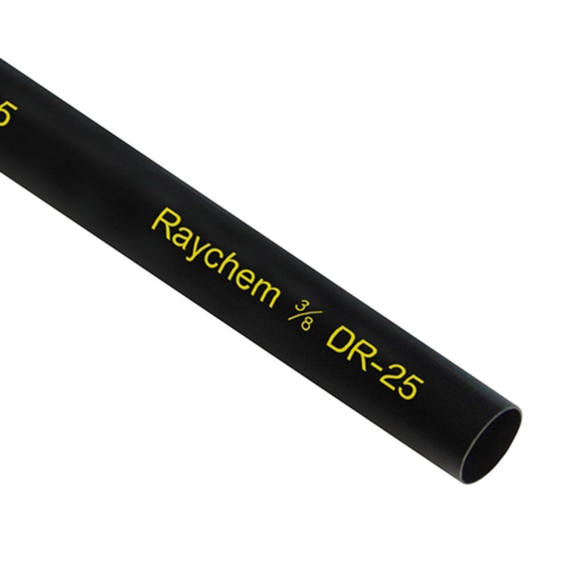 DR-25-3/8-0 – RAYCHEM DR25 HEATSHRINK TUBING – 3/8 – BLACK W/ YELLOW PRINT