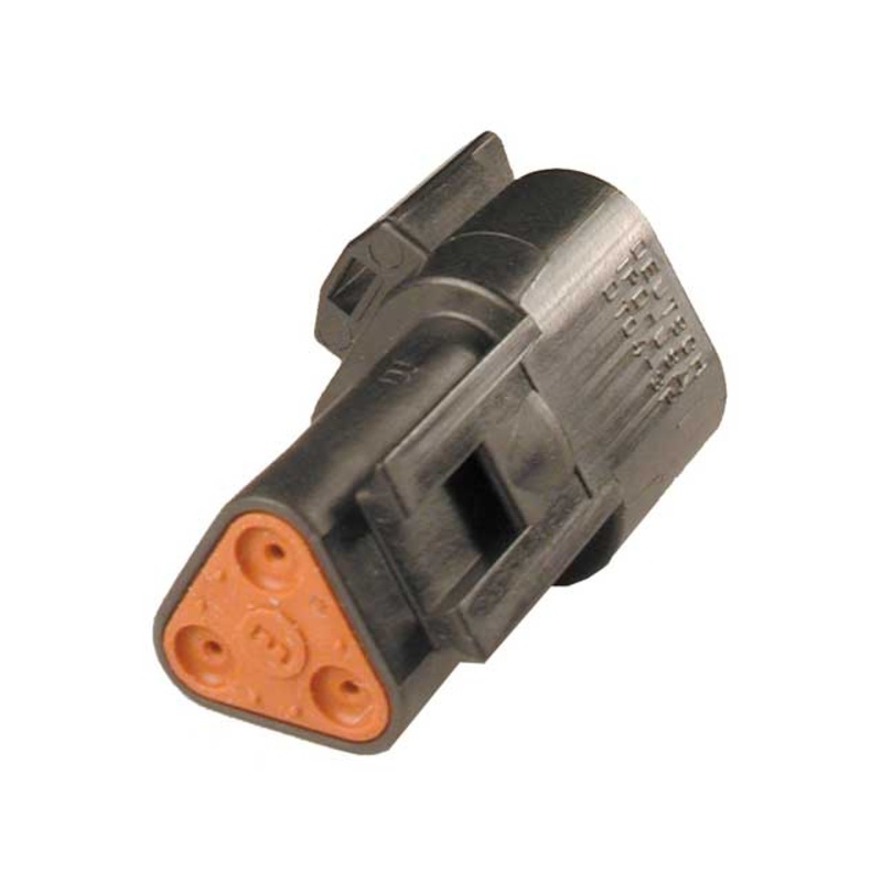 DT04-3P-CE02 – DT Series –  3 Pin Receptacle – Reduced Dia. Seal, Black