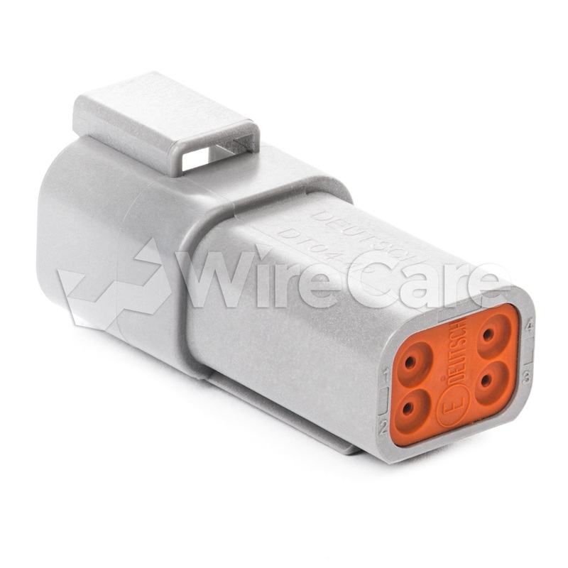 DT04-4P-C015 – DT Series – 4 Pin Receptacle – Reduced Dia. Seals, Gray