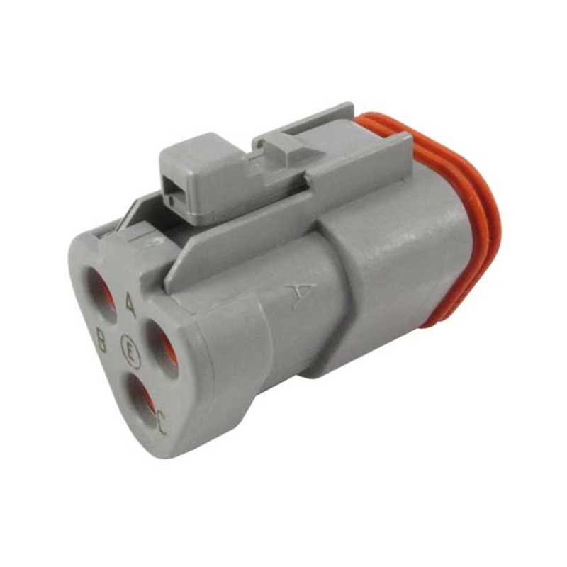 DT06-3S-CE01 – DT Series – 3 Socket Plug – Reduced Dia. Seals, End Cap, Black