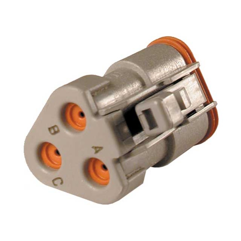 DT06-3S-E003 – DT SERIES- 3 Socket Plug- Black with end cap