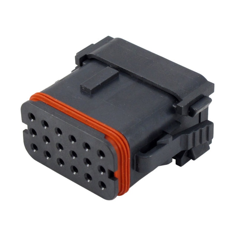 DT16-18SD-K004- DT Series- Enhanced Seal Retention, End Cap, 18 Cav, D Key, Black