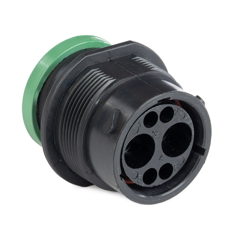 HDP24-18-6PN-L017 – HDP20 Series – 6 Pin Receptacle – 18 Shell – N Seal – Ring Adapter