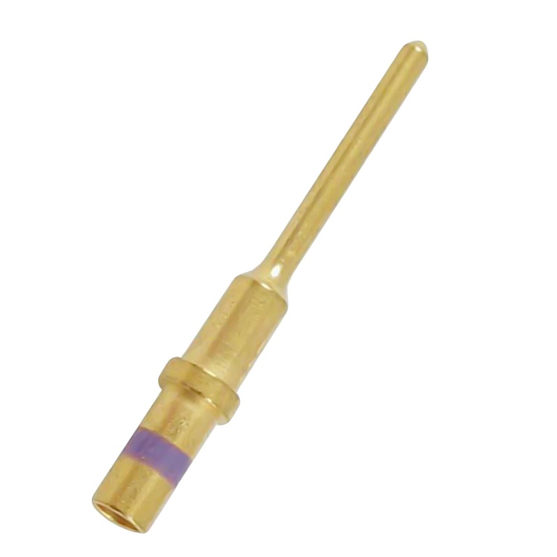 0460-010-2031 – Solid Pin – Size 20 – 16-18 AWG, 7.5 Amps, Purple Stripe, Gold Plated