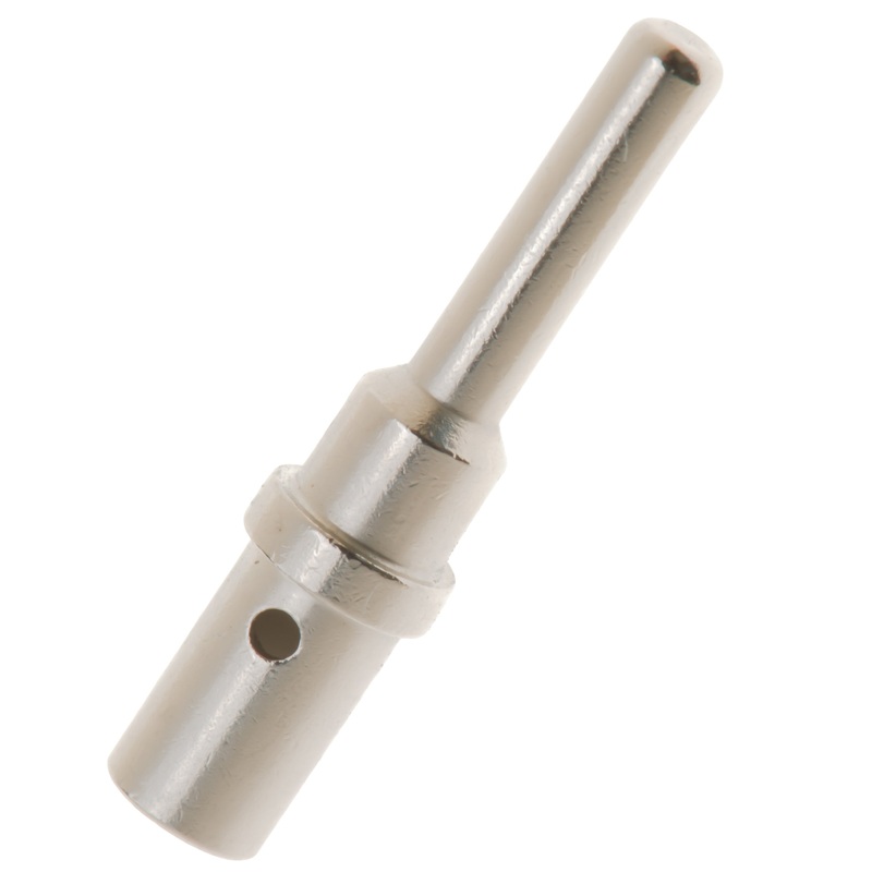 0460-204-12141 – Solid Pin – Size 12 – 12-14 AWG, 25 Amps, Nickel Plated