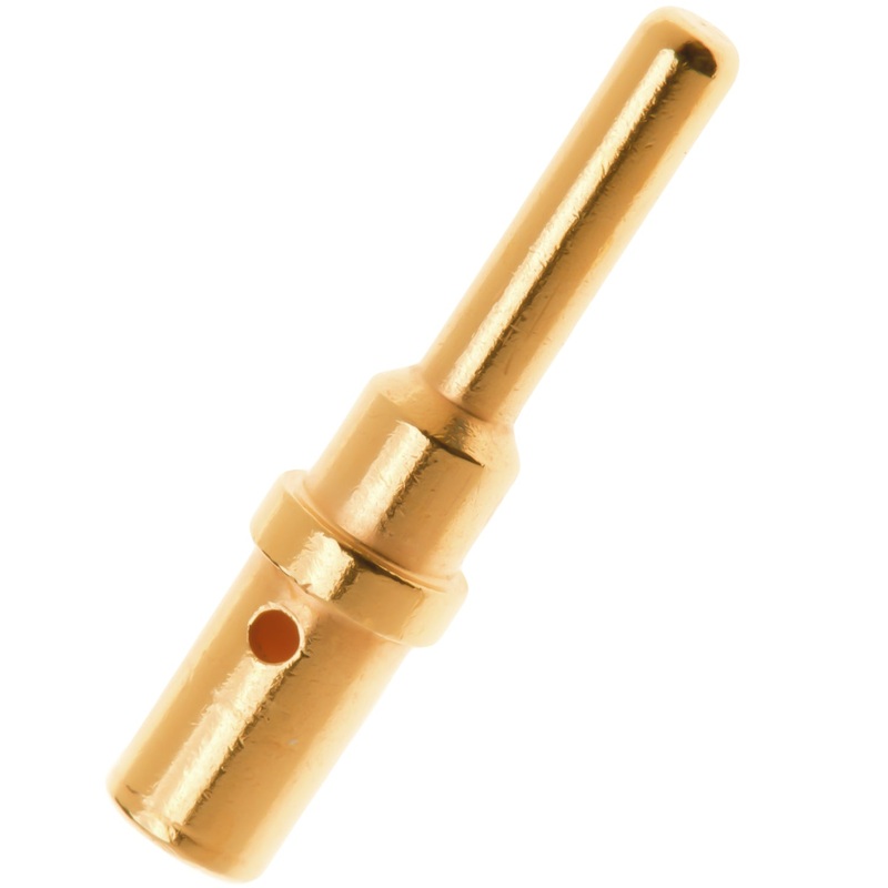 0460-220-1231 – Solid Pin – Size 12 – 12-14 AWG, 25 Amps, Gold Plated