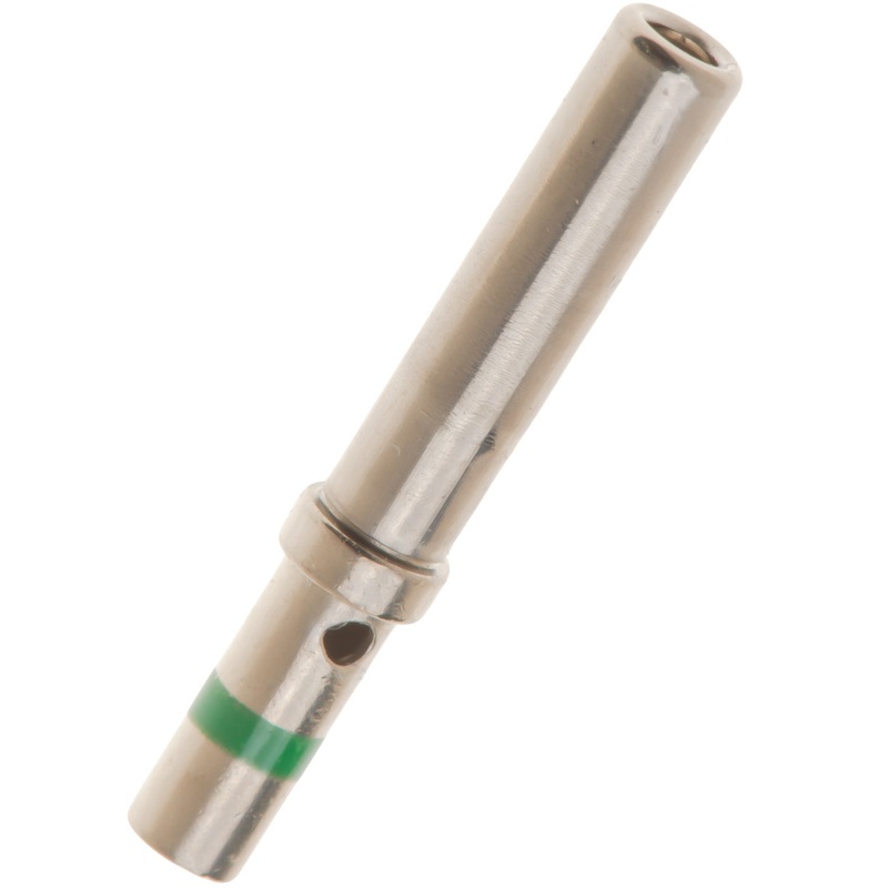 0462-209-16141 – Solid Socket – Size 16 – 14 AWG, 13 Amps, Green Stripe, Nickel Plated