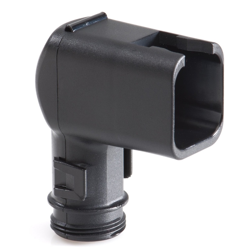 1011-240-0605 – DT Series – Backshell for 6 Cavity Plug – Right Angle, Black