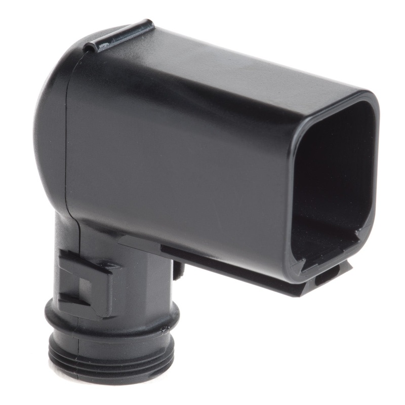 1011-242-0605 – DT Series – Backshell for 6 Cavity Receptacle – Right Angle, Black