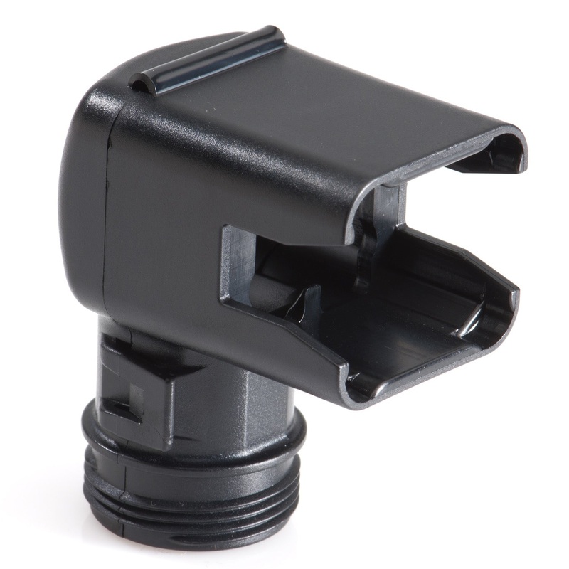 1011-244-0805 – DT Series – Backshell for 8 Cavity Plug – Right Angle, Black