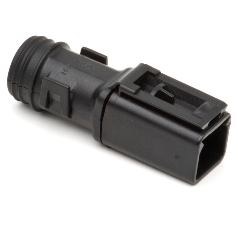 1011-257-0205 – DT Series – Backshell for 2 Cavity Receptacle – Straight w/ Internal Strain Relief, Black