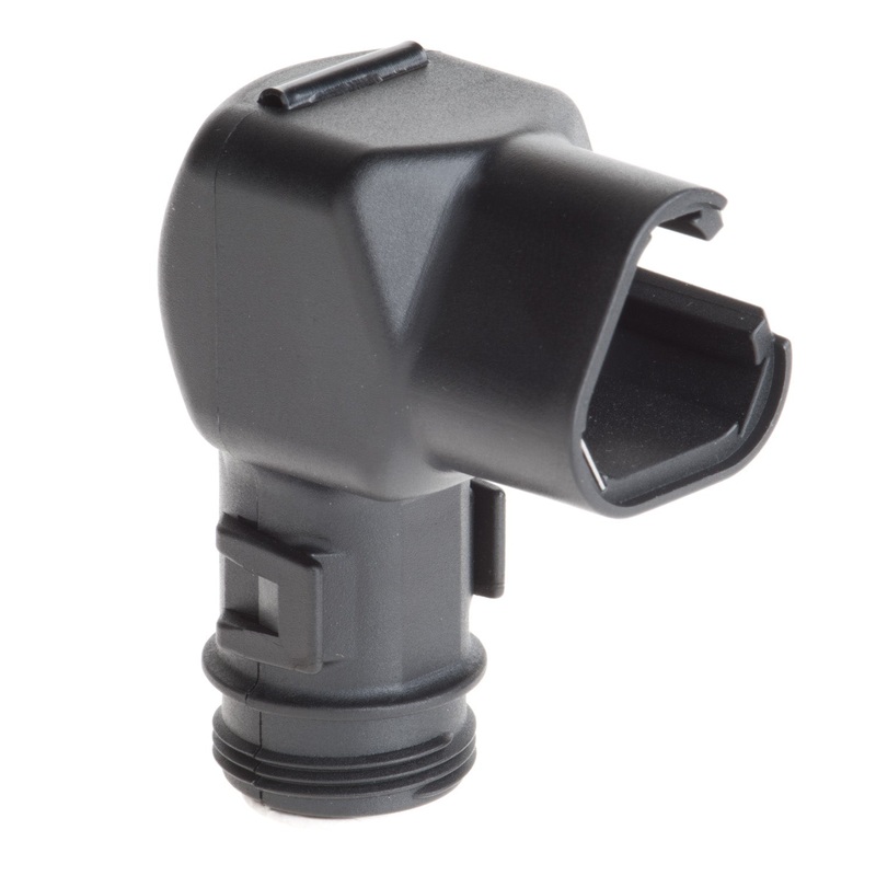 1011-260-0305 – DT Series – Backshell for 3 Cavity Plug – Right Angle w/ Internal Strain Relief, Black