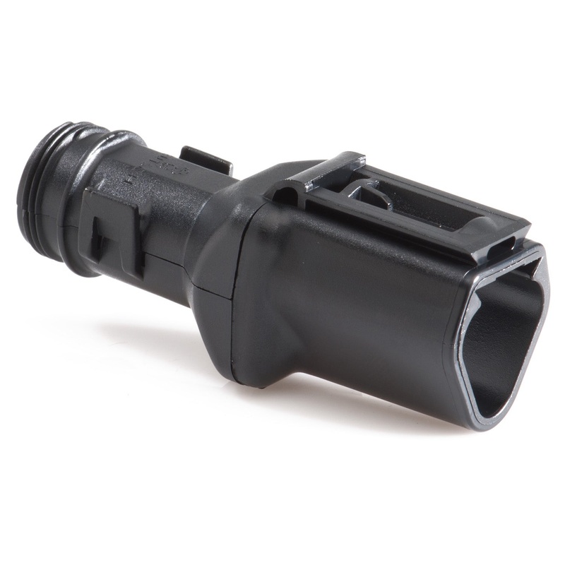 1011-261-0305 – DT Series – Backshell for 3 Cavity Receptacle – Straight w/ Internal Strain Relief, Black