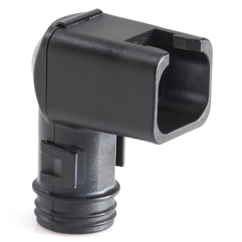 1011-264-0405 – DT Series – Backshell for 4 Cavity Plug – Right Angle w/ Internal Strain Relief, Black