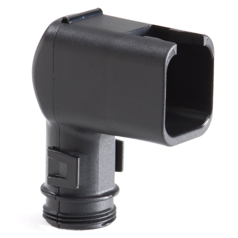 1011-268-0605 – DT Series – Backshell for 6 Cavity Plug – Right Angle w/ Internal Strain Relief, Black
