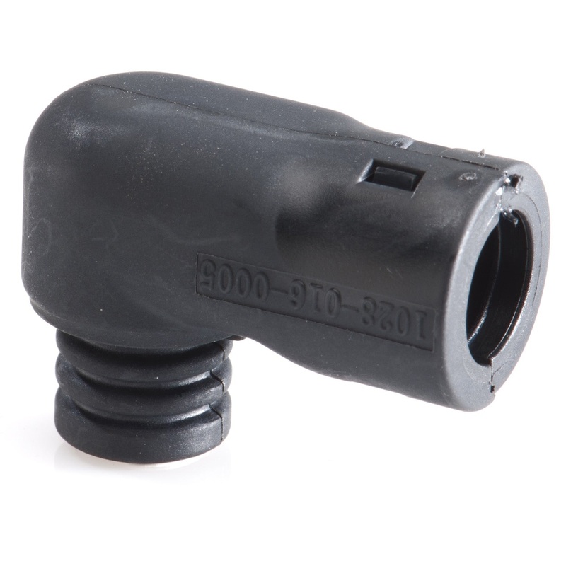 1028-016-0005 – DTM Series – Backshell for 2, 3 and 4 Cavity plug or receptacle – 90 Adapter, Black