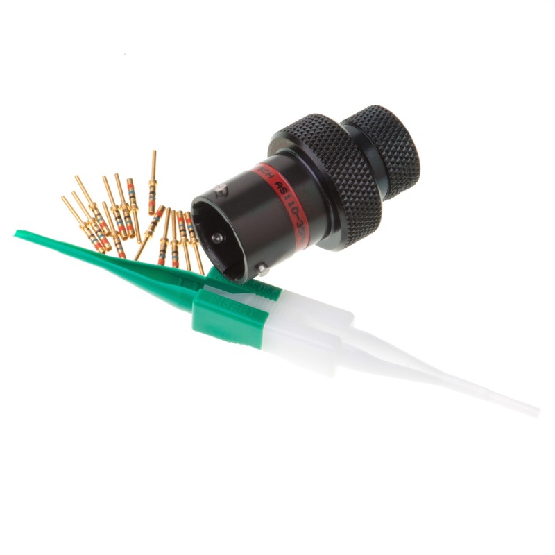 AS110-35PN – AS Series – Inline Receptacle Kit – Shell Size 10, 13 Cavity, Size 22 Pins, 22-26 AWG, Red