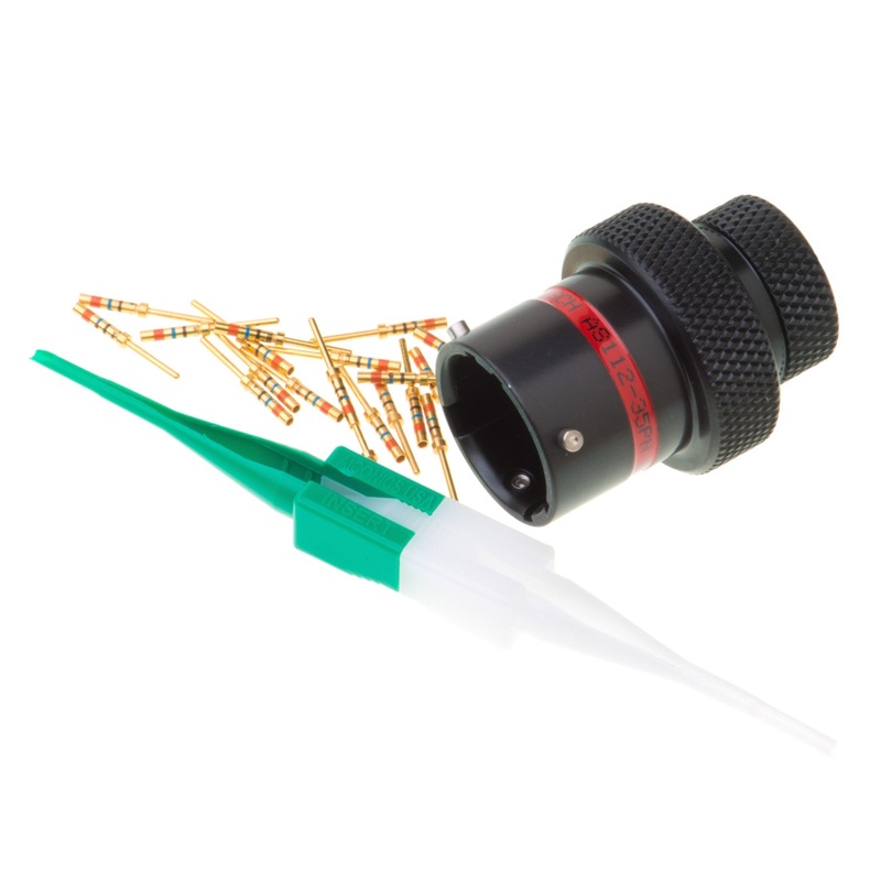 AS112-35PN – AS Series – Inline Receptacle Kit – Shell Size 12, 22 Cavity, Size 22 Pins, 22-26 AWG, Red