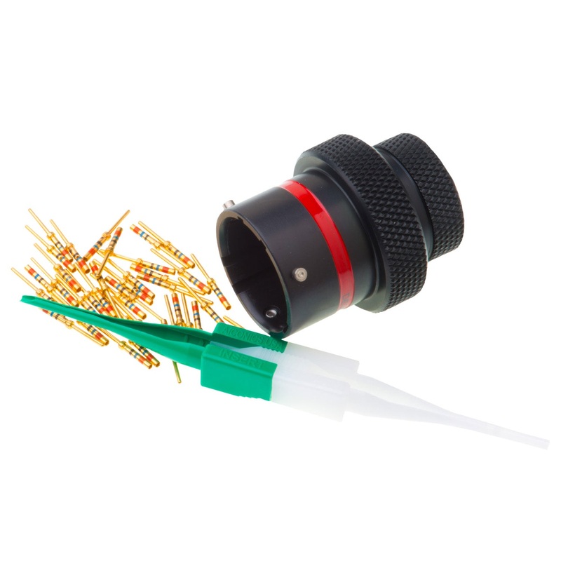 AS114-35PN – AS Series – Inline Receptacle Kit – Shell Size 14, 37 Cavity, Size 22 Pins, 22-26 AWG, Red